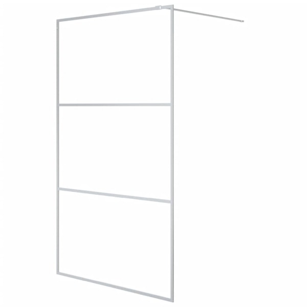 vidaXL Duschvägg silver 115x195 cm halvfrostat ESG-glas Silver
