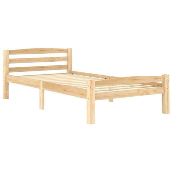 vidaXL Sängram massiv furu 100x200 cm Brun
