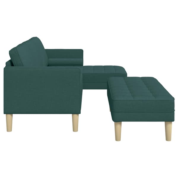 vidaXL Soffset med kudde 2 pcs Mörkgrön Polyester Grön