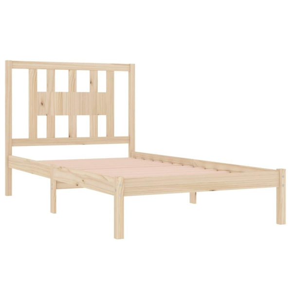 vidaXL Sängram massiv furu 100x200 cm Brun