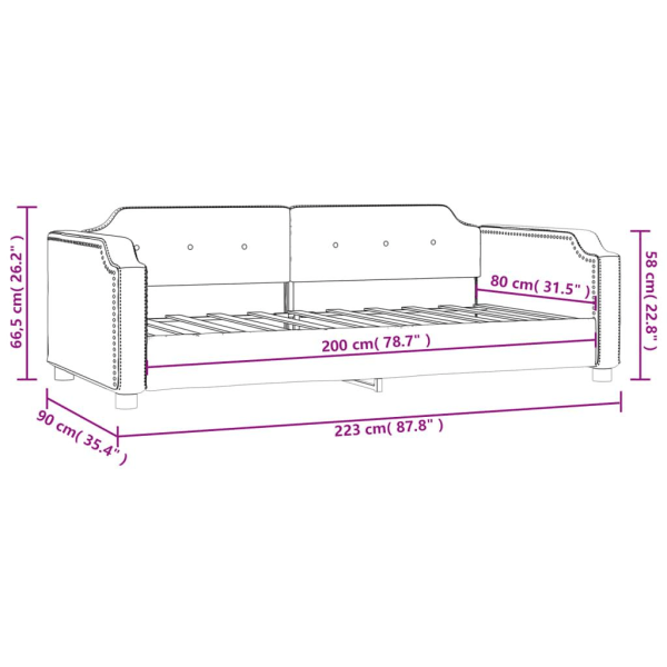 vidaXL Dagbädd mörkgrå 80x200 cm tyg Grå