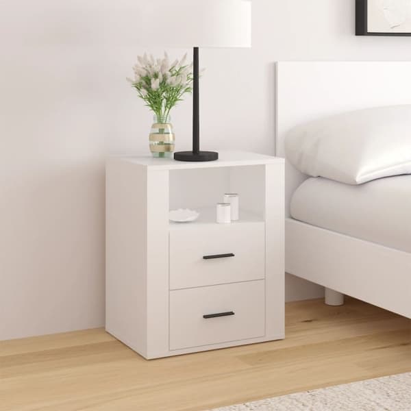 vidaXL Sängbord vit 50x36x60 cm konstruerat trä Vit