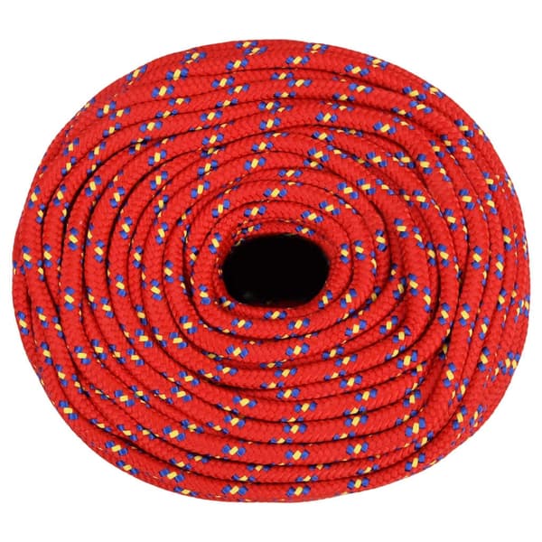 vidaXL Båtlina röd 10 mm 100 m polypropen Röd