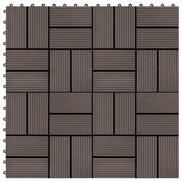 vidaXL Trall 22 st 30x30 cm 2 kvm WPC mörkbrun Brun
