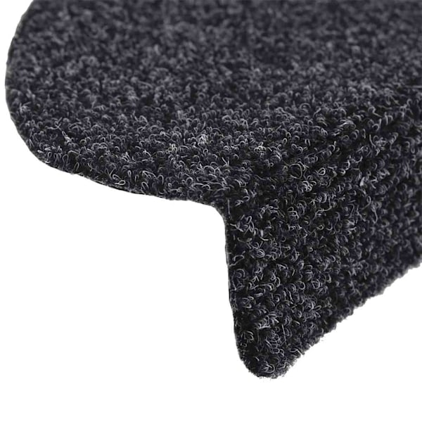 vidaXL Trappstegsmattor självhäftande 5 st svart 56x17x3 cm brodyr Svart
