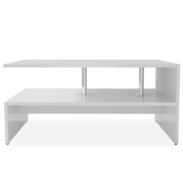 vidaXL Soffbord spånskiva 90x59x42 cm vit Vit
