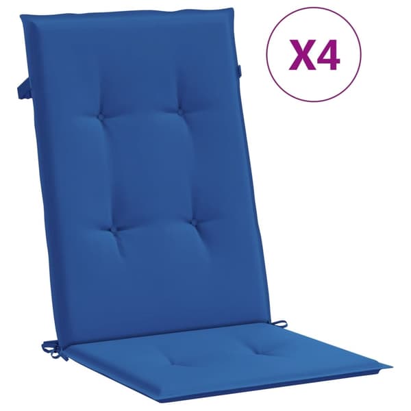vidaXL Fällbara fåtöljer med dynor, 4 st, massivt trä, teak Brun