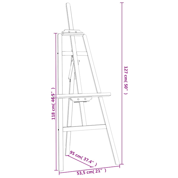 vidaXL Staffli 53,5x95x127 cm massiv furu