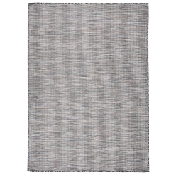 vidaXL Utomhusmatta plattvävd 200x280 cm brun och blå Svart