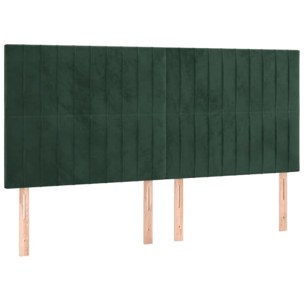 vidaXL Ramsäng med madrass mörkgrön 200x200 cm sammet Grön