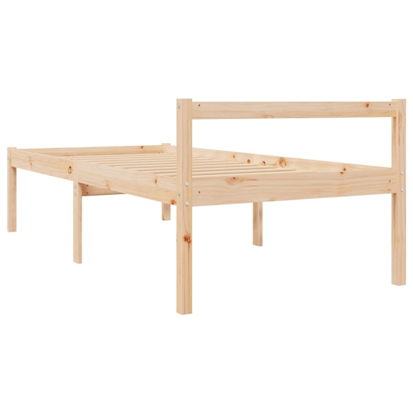 vidaXL Sängram massiv furu 90x200 cm Brun