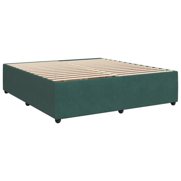 vidaXL Ramsäng med madrass mörkgrön 180x200 cm sammet Grön