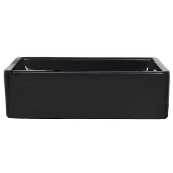vidaXL Handfat keramik rektangulär svart 41x30x12 cm Svart