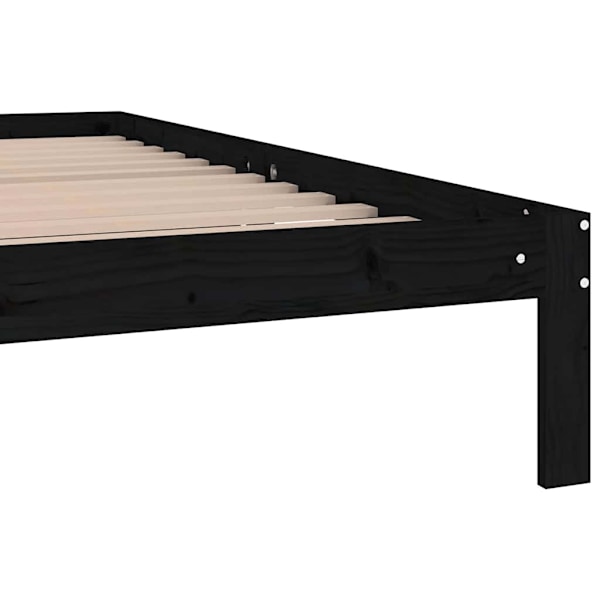 vidaXL Sängram svart massiv furu 200x200 cm Svart