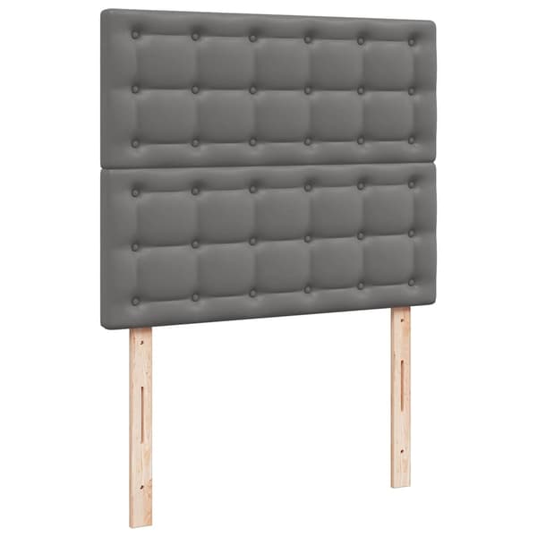 vidaXL Ramsäng med madrass & LED grå 120x190 cm konstläder Grå