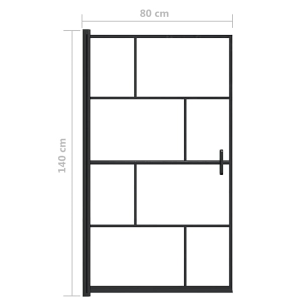 vidaXL Duschvägg ESG 80x140 cm svart