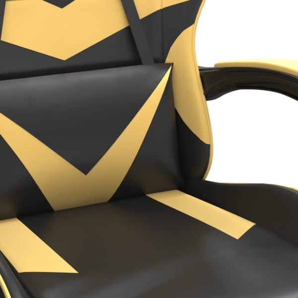 vidaXL Gamingstol med fotstöd svart och guld konstläder Svart