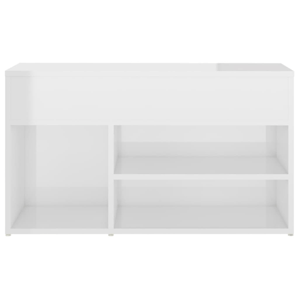 vidaXL Skobänk vit högglans 80x30x45 cm konstruerat trä Vit