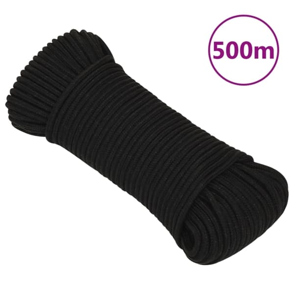 vidaXL Rep svart 4 mm 500 m polyester Svart