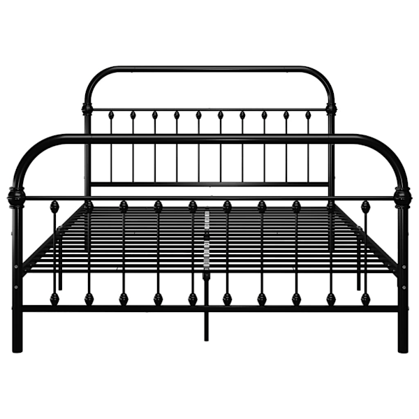 vidaXL Sängram utan madrass med huvudgavel svart 160x200 cm metall Svart