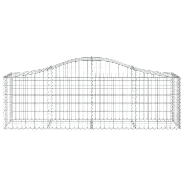 vidaXL Gabioner bågformade 2 st 200x50x60/80 cm galvaniserat järn Silver