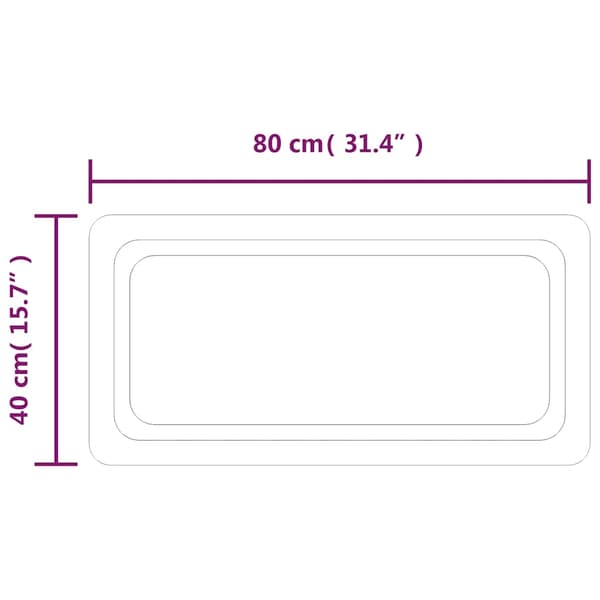 vidaXL Badrumsspegel LED 80x40 cm Transparent