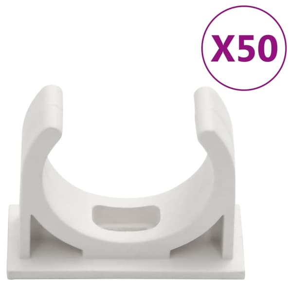 vidaXL Kabelkanal med klämmor Ø32 mm 30 m PVC Vit
