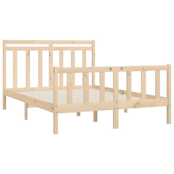 vidaXL Sängram massiv furu 160x200 cm Brun