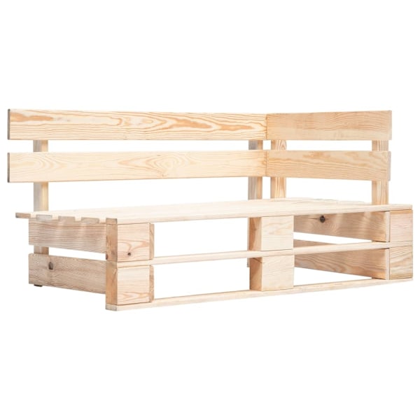 vidaXL Pallsoffa 2-sits med dynor impregnerad furu Brun