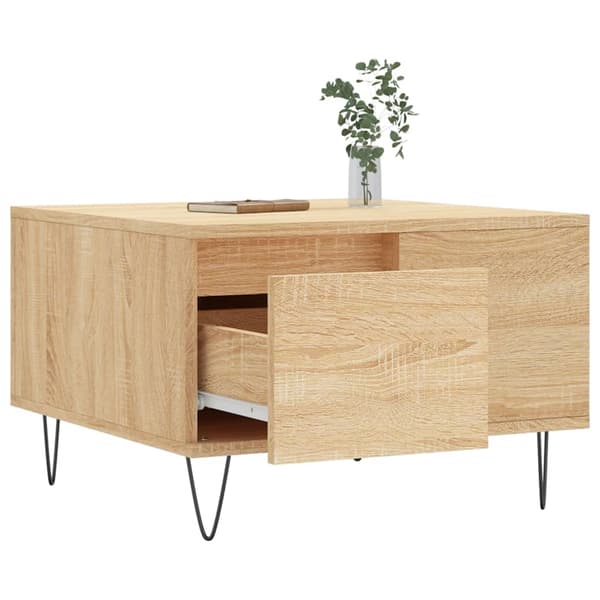 vidaXL Soffbord sonoma-ek 55x55x36,5 cm konstruerat trä Brun