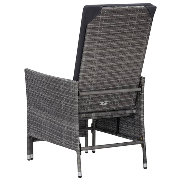vidaXL Loungeset med dynor 3 delar konstrottning grå grå