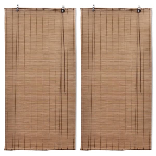 vidaXL Rullgardin bambu 2 st 80 x 160 cm brun Brun