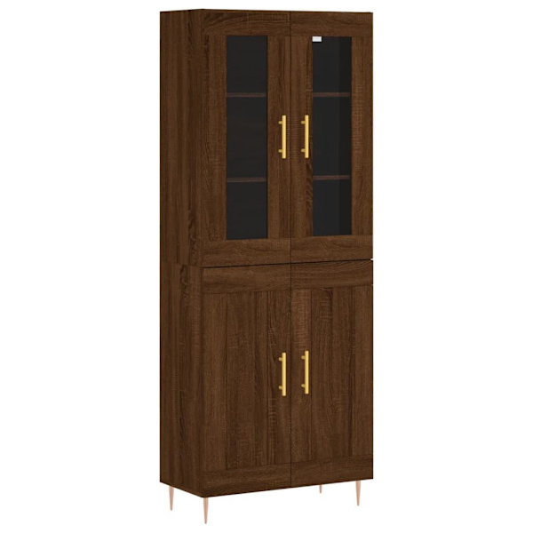 vidaXL Högskåp brun ek 69,5x34x180 cm konstruerat trä Brun