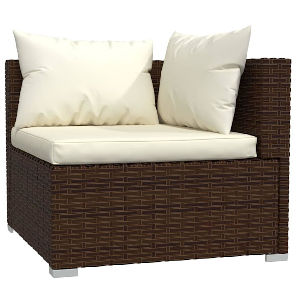 vidaXL Loungegrupp med dynor 8 delar konstrotting brun Brun
