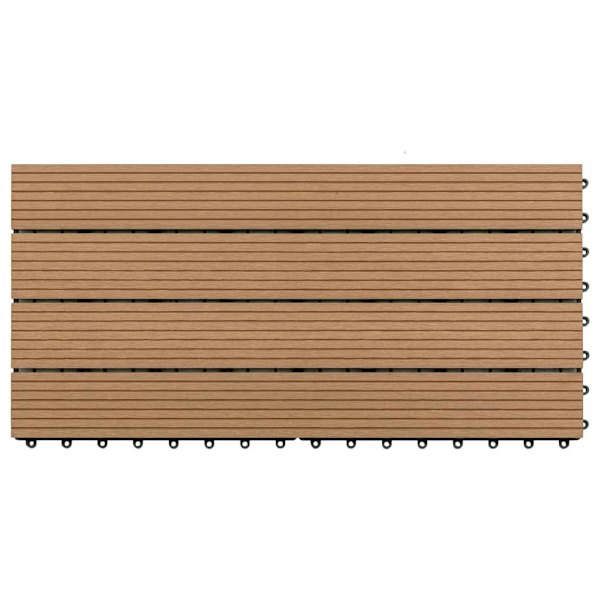 vidaXL Markplattor 6 st WPC 60x30 cm 1,08 m² brun Brun