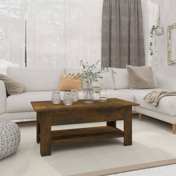 vidaXL Soffbord rökfärgad ek 102x55x42 cm konstruerat trä Brun