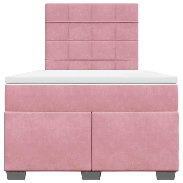vidaXL Ramsäng med madrass rosa 120x200 cm sammet Rosa
