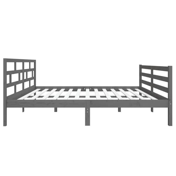 vidaXL Sängram grå massiv furu 140x190 cm Grå
