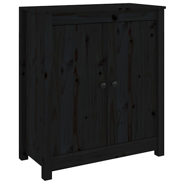 vidaXL Skänkar 2 st svart 70x35x80 cm massiv furu Svart