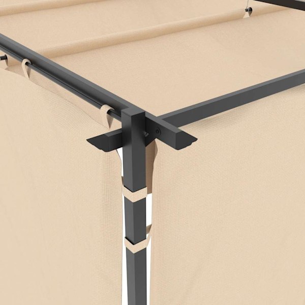 vidaXL Paviljong med draperi 3x3 m gräddvit stål Creme