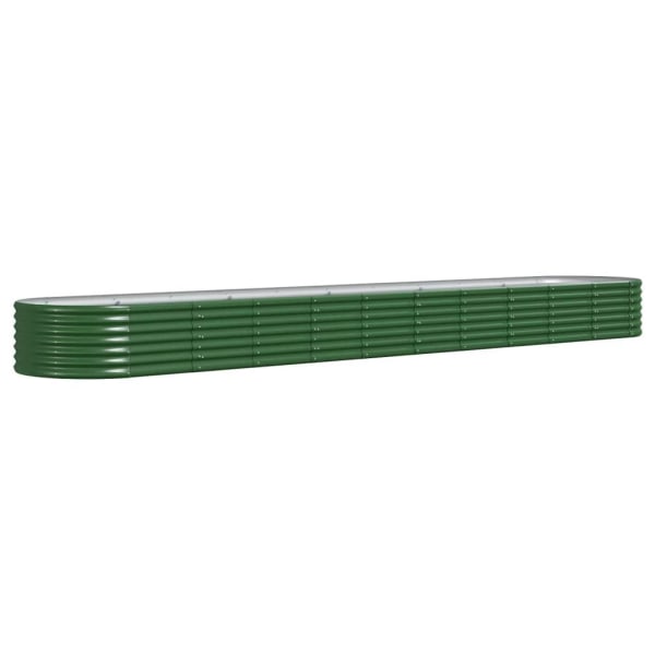 vidaXL Odlingslåda pulverlackerat stål 440x80x36 cm grön Grön