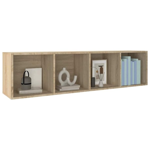 vidaXL Bokhylla/tv-bänk sonoma-ek 36x30x143 cm konstruerat trä Brun