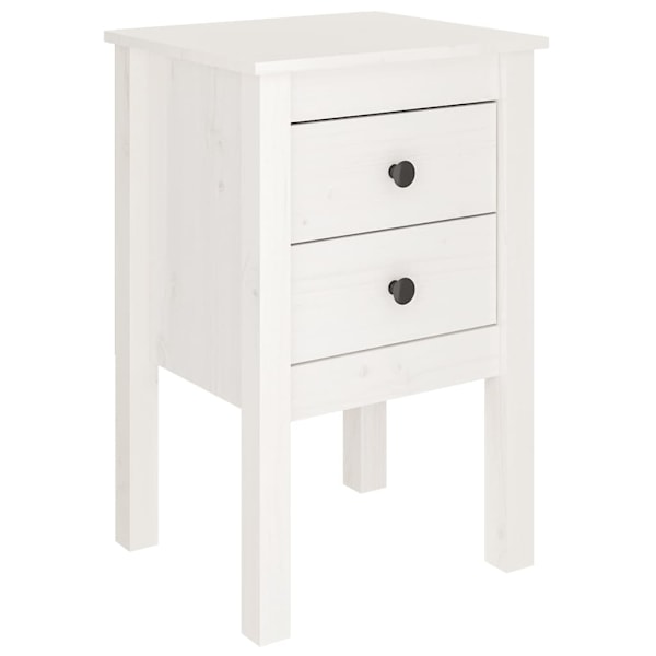 vidaXL Sängbord vit 40x35x61,5 cm massiv furu Vit