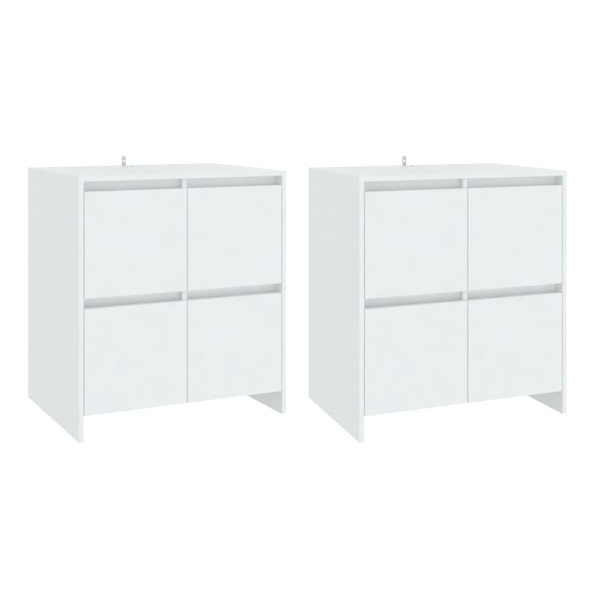 vidaXL Skänkar 2 st vit 70x41x75 cm konstruerat trä Vit