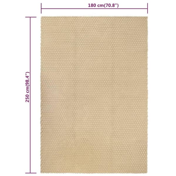 vidaXL Matta rektangulär naturfärg 180x250 cm bomull Brun