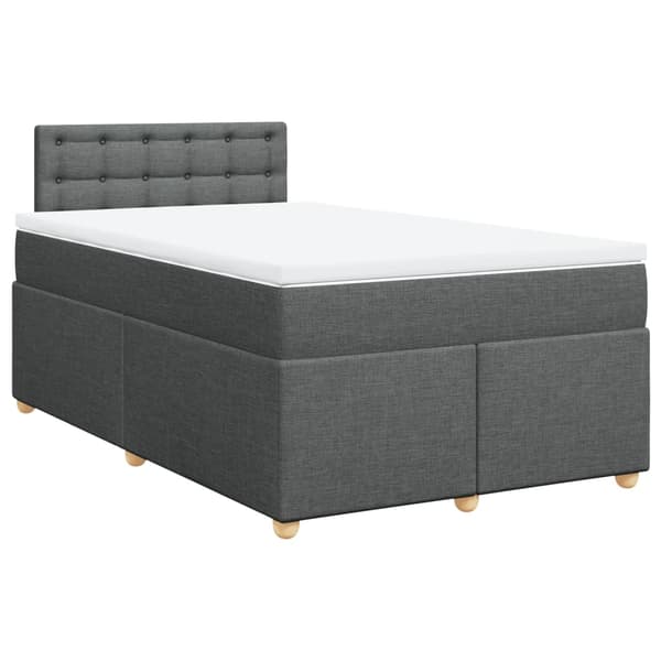 vidaXL Ramsäng med madrass mörkgrå 120x190 cm tyg Grå