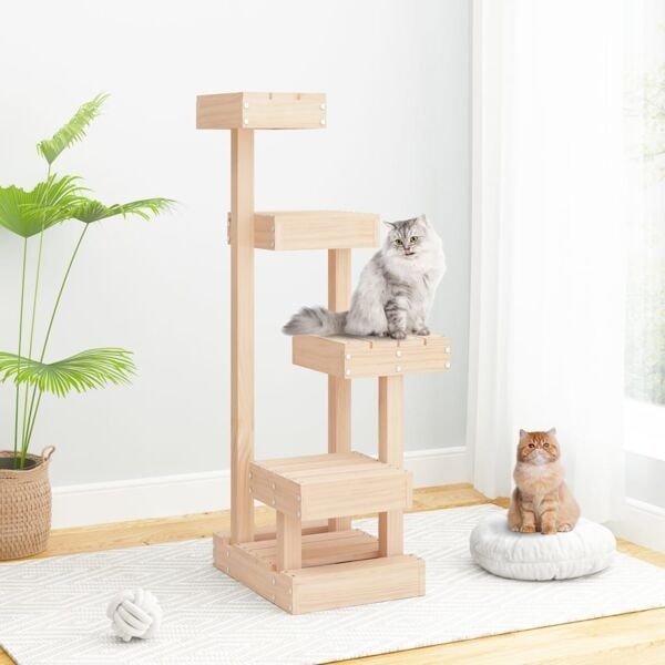 vidaXL Kattmöbel 45,5x49x103 cm massiv furu Brun