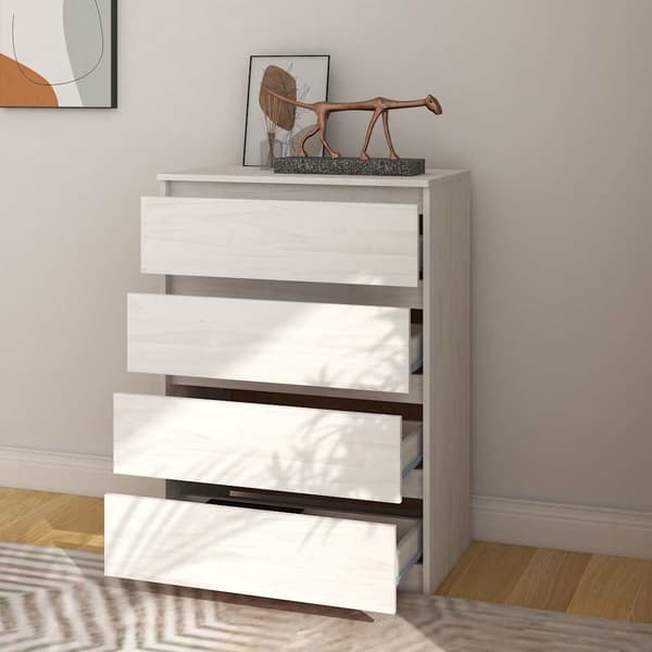 vidaXL Byrå vit 60x36x84 cm massiv furu Vit