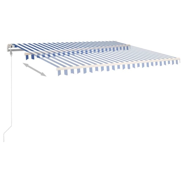 vidaXL Markis automatiskt infällbar 450x350 cm blå och vit Blå