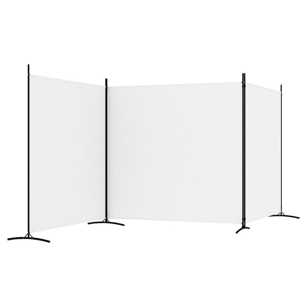 vidaXL Rumsavdelare 3 paneler vit 525x180 cm tyg Vit